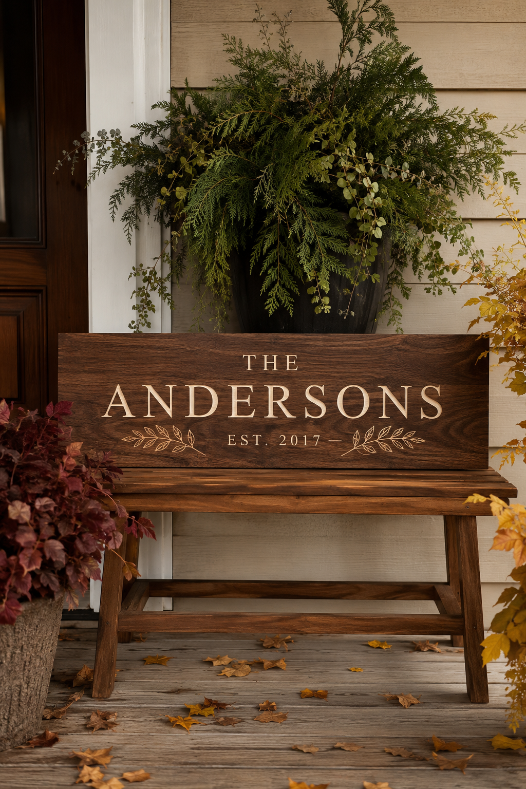 Personalized family name porch sign